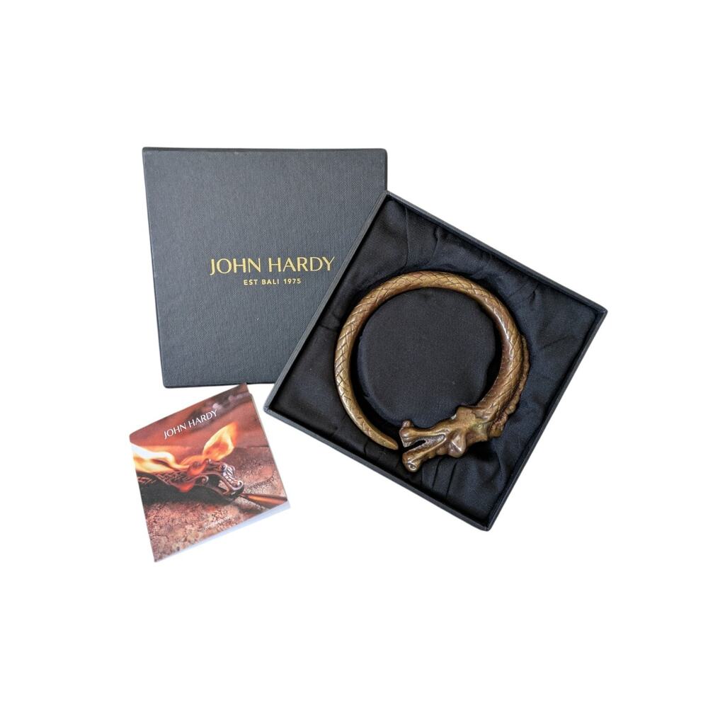 John Hardy Brass Naga Dragon Bracelet Paperweight with Box Bali Indonesia
